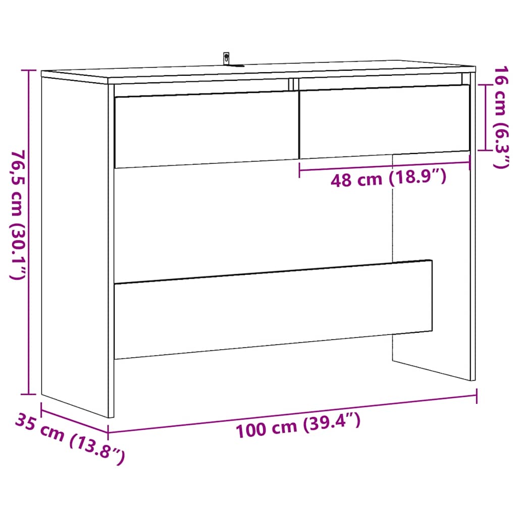 Konzolna mizica artisan hrast 100x35x76,5 cm inženirski les