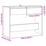 Konzolna mizica artisan hrast 100x35x76,5 cm inženirski les