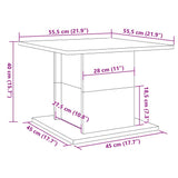 Klubska mizica artisan hrast 55,5x55,5x40 cm inženirski les