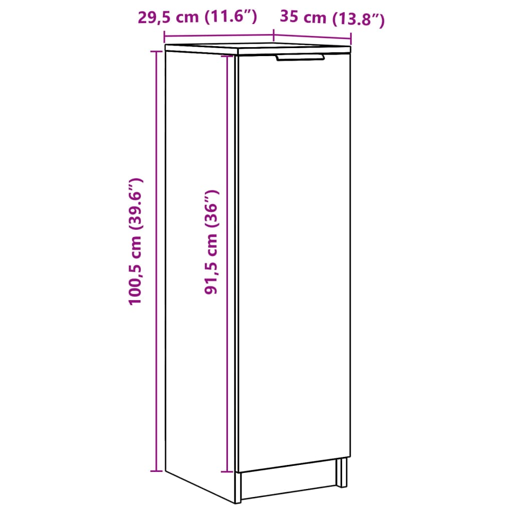 Omarica za čevlje artisan hrast 29,5x35x100,5 cm inženirski les