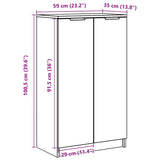 Omarica za čevlje starinski les 59x35x100,5 cm inženirski les