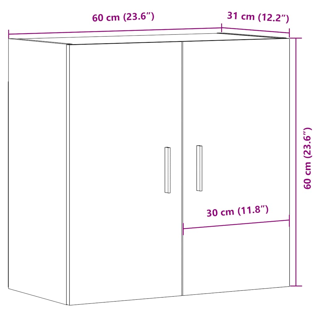 Stenska omarica starinski les 60x31x60 cm inženirski les