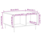 Klubska mizica starinski les 60x50x36,5 cm inženirski les