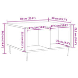 Klubska mizica artisan hrast 60x50x36,5 cm inženirski les