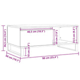 Klubska mizica starinski les 90x50x36,5 cm inženirski les