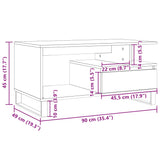 Klubska mizica artisan hrast 90x49x45 cm inženirski les