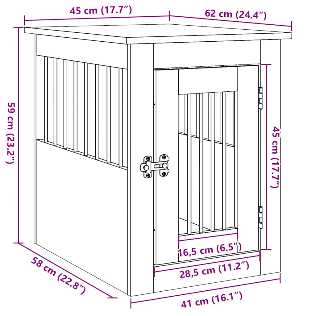 Boks za psa artisan hrast 45x62x59 cm inženirski les