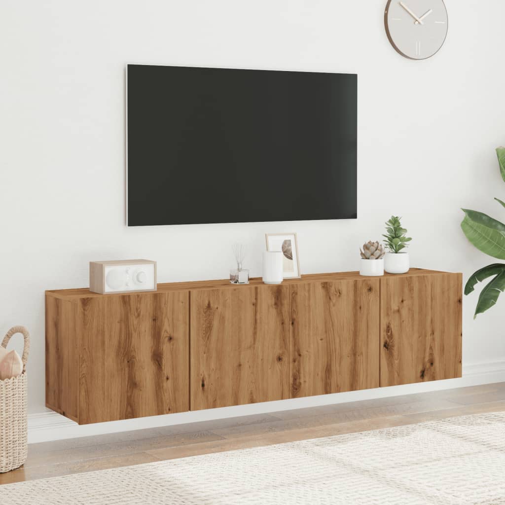 Stenske TV omarice 2 kosa artisan hrast 80x30x41 cm