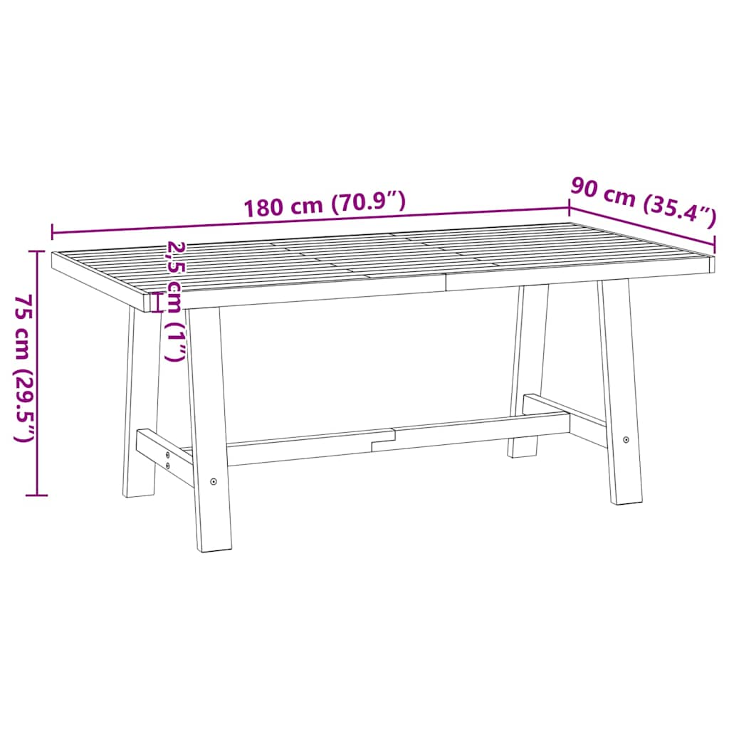 Jedilna miza NOAIN 180x90x75 cm trdna borovina