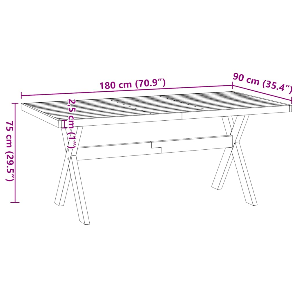 Jedilna miza NOAIN 180x90x75 cm trdna borovina