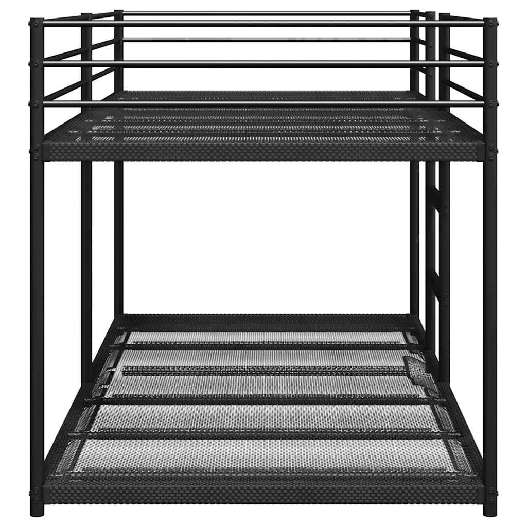 Dvoposteljna postelja brez vzmetnice črna 75x190 cm jeklo