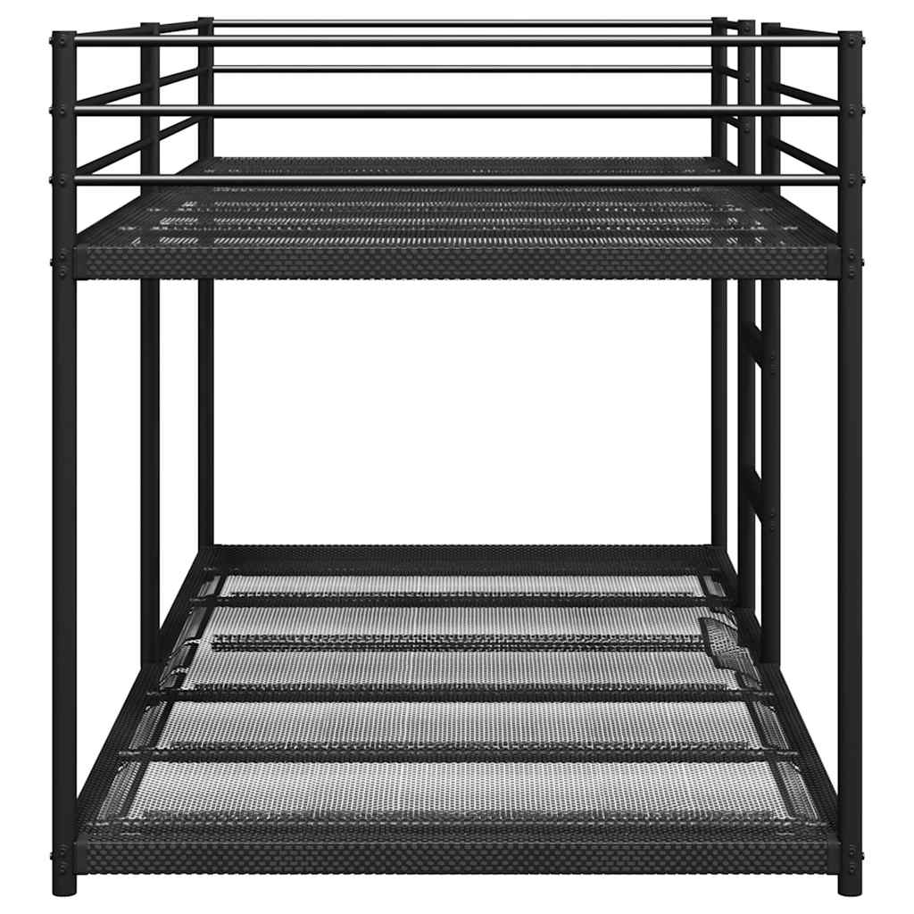 Dvoposteljna postelja brez vzmetnice črna 80x200 cm jeklo