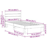 posteljni okvir z vzglavjem brez vzmetnice 100x200 cm