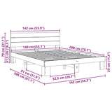 posteljni okvir z vzglavjem brez vzmetnice 140x200 cm