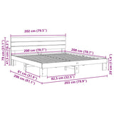 posteljni okvir z vzglavjem brez vzmetnice 200x200 cm