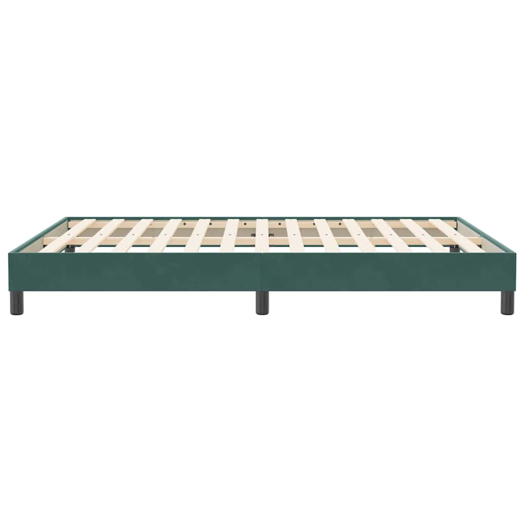 Box spring postelja brez vzmetnico temno zelena 160x210cm žamet