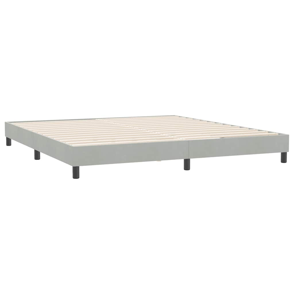 Box spring postelja brez vzmetnico svetlo siva 180x210 cm žamet