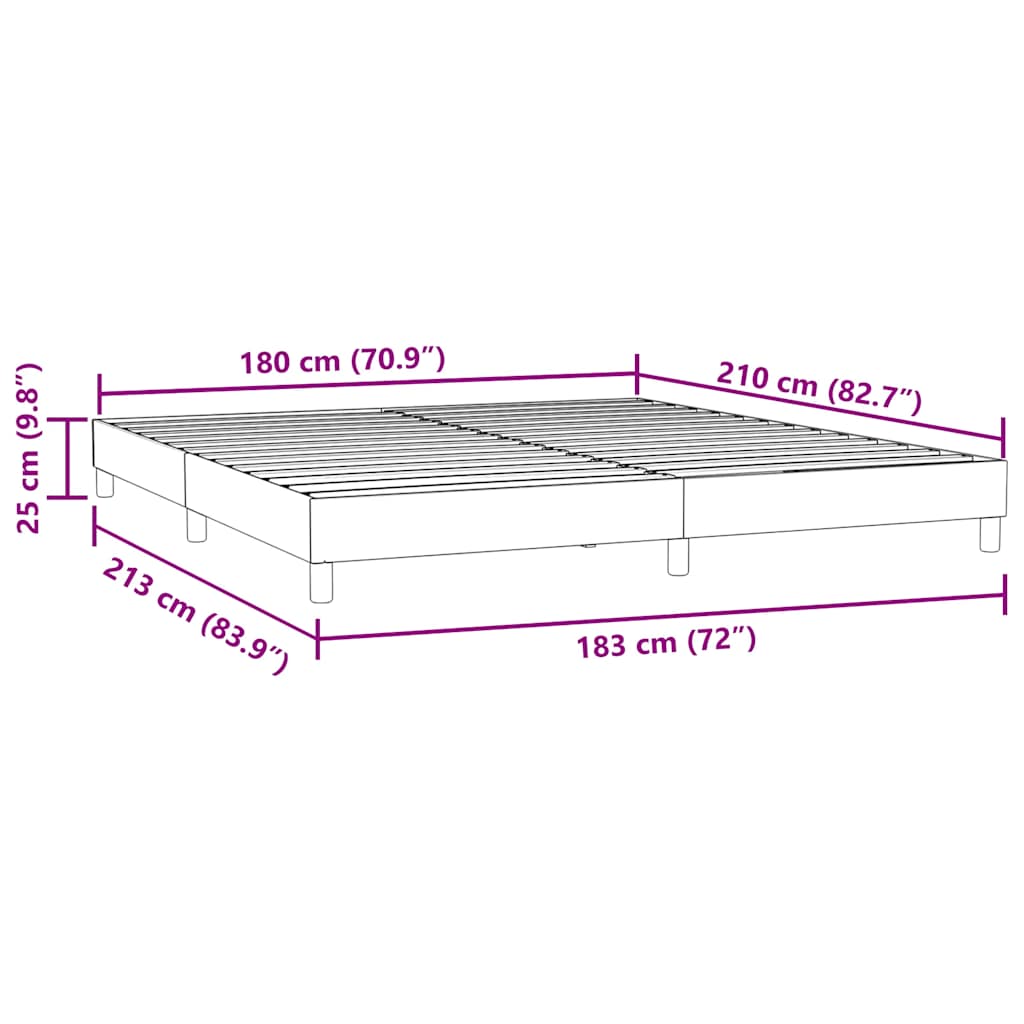 Box spring postelja brez vzmetnico svetlo siva 180x210 cm žamet