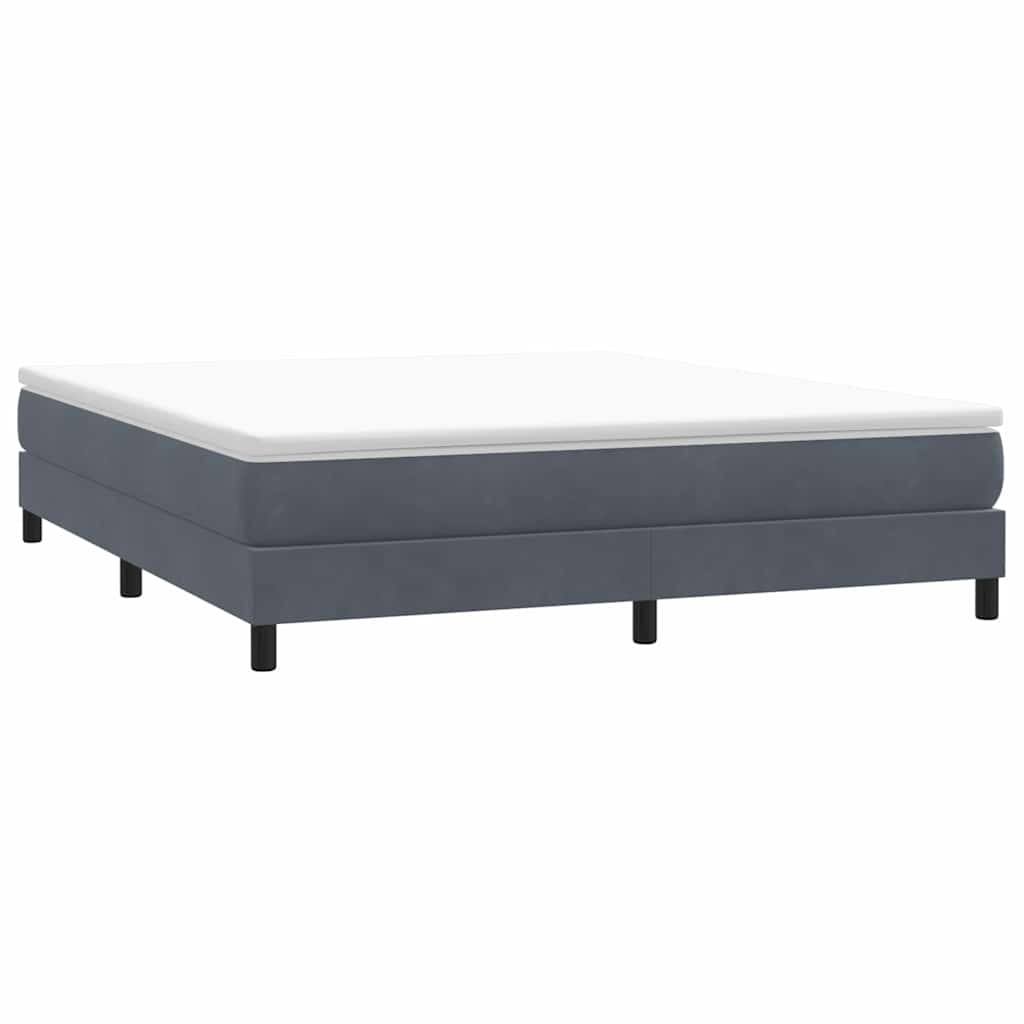 Box spring postelja brez vzmetnico temno siva 180x210 cm žamet