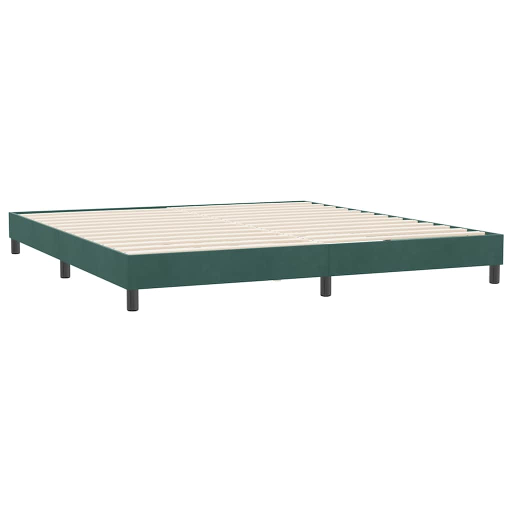 Box spring postelja brez vzmetnico temno zelena 180x210cm žamet