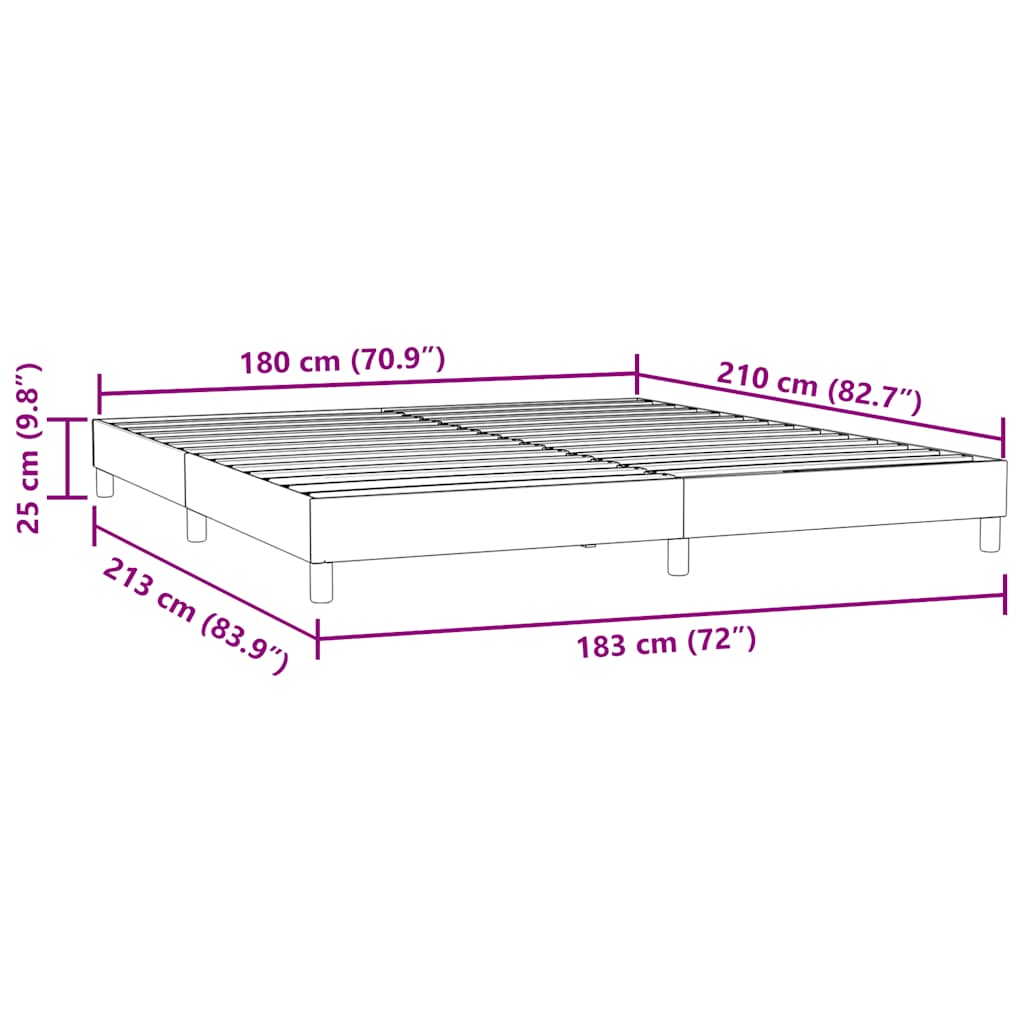 Box spring postelja brez vzmetnico temno modra 180x210 cm žamet