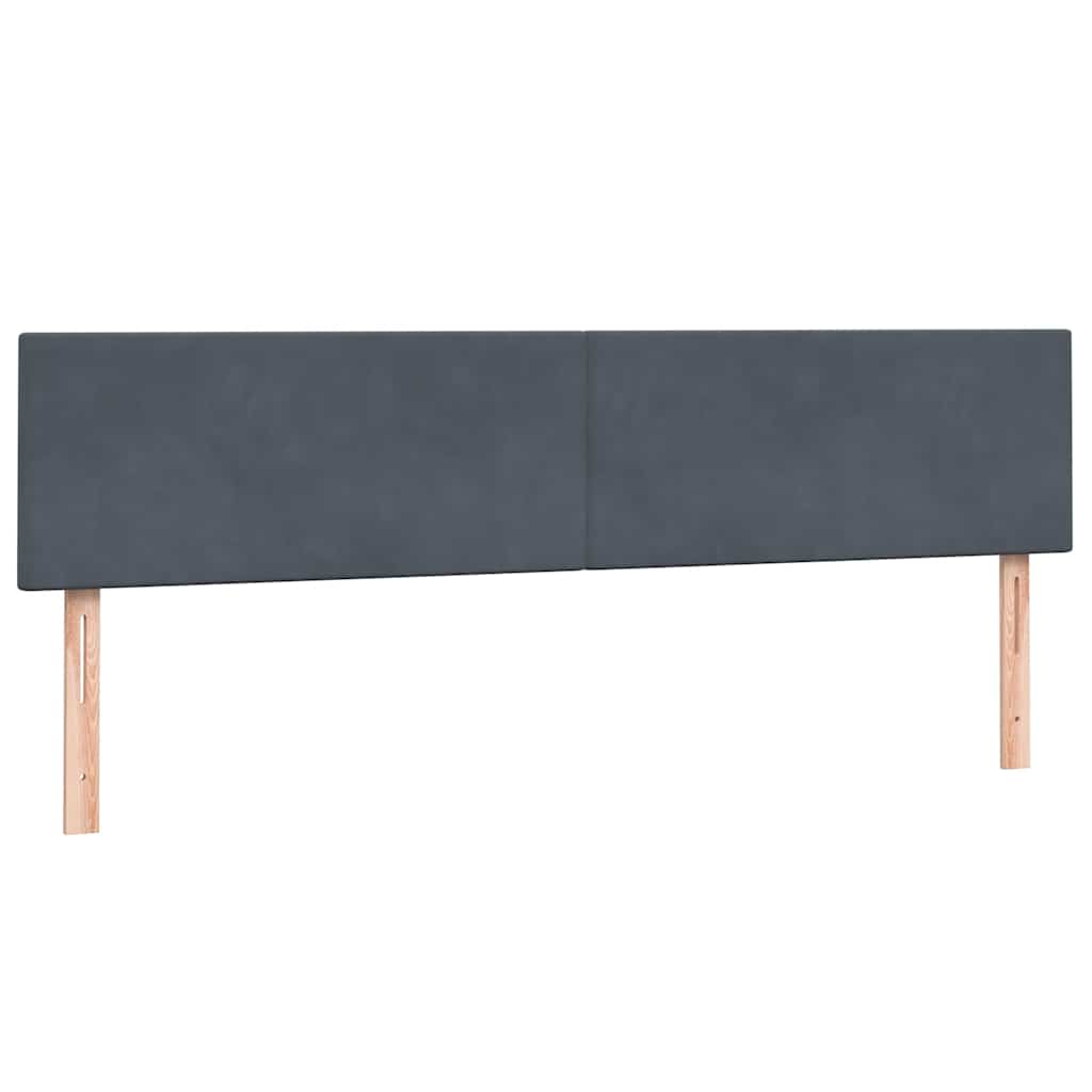 Box spring postelja z vzmetnico temno siva 180x210 cm žamet