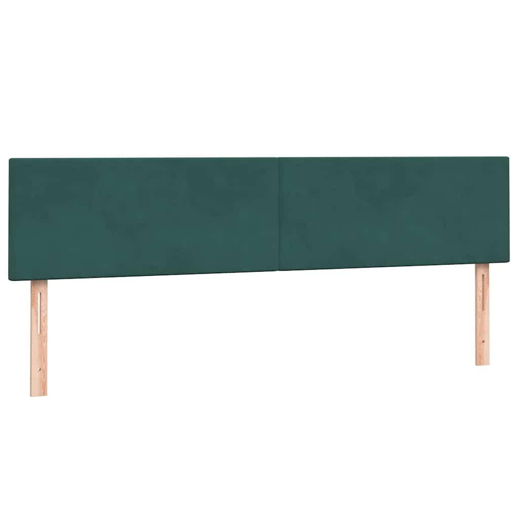 Box spring postelja z vzmetnico temno zelena 180x210 cm žamet