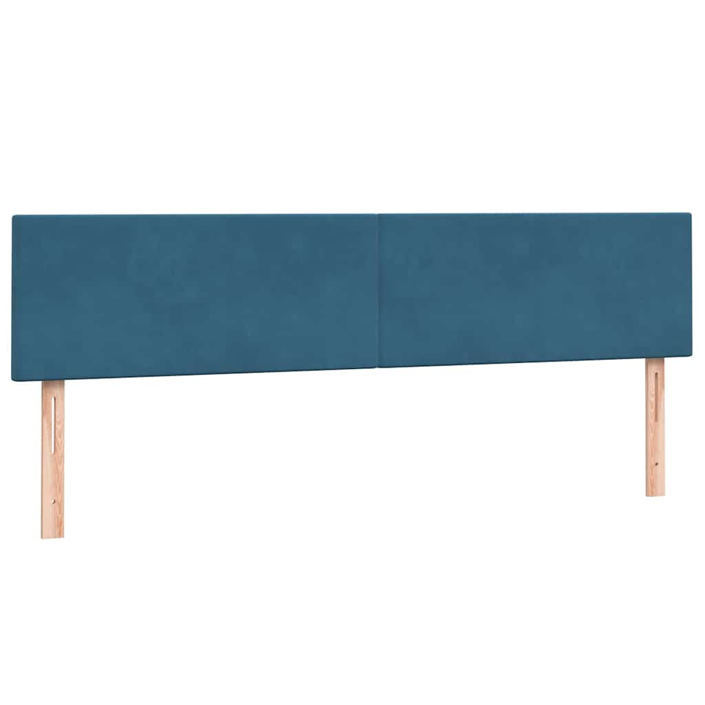 Box Spring postelja z vzmetnico Temno modra 200x210 cm Žamet