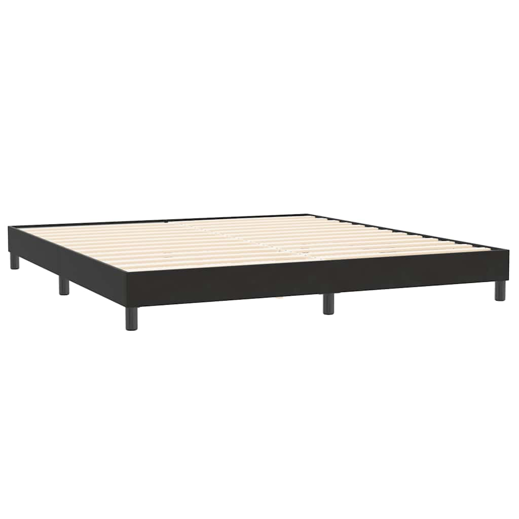 Box spring postelja z vzmetnico črna 180x220 cm žamet