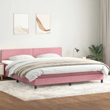 Box Spring postelja z vzmetnico Pink 200x220 cm žamet