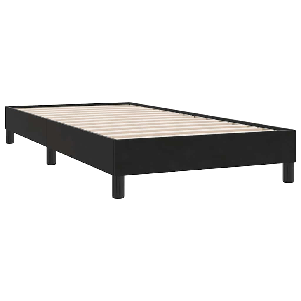 Box spring postelja z vzmetnico črn 90x210 cm žamet