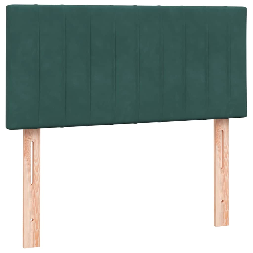 Box Spring postelja z vzmetnico Temno zelena 90x210 cm Velvet