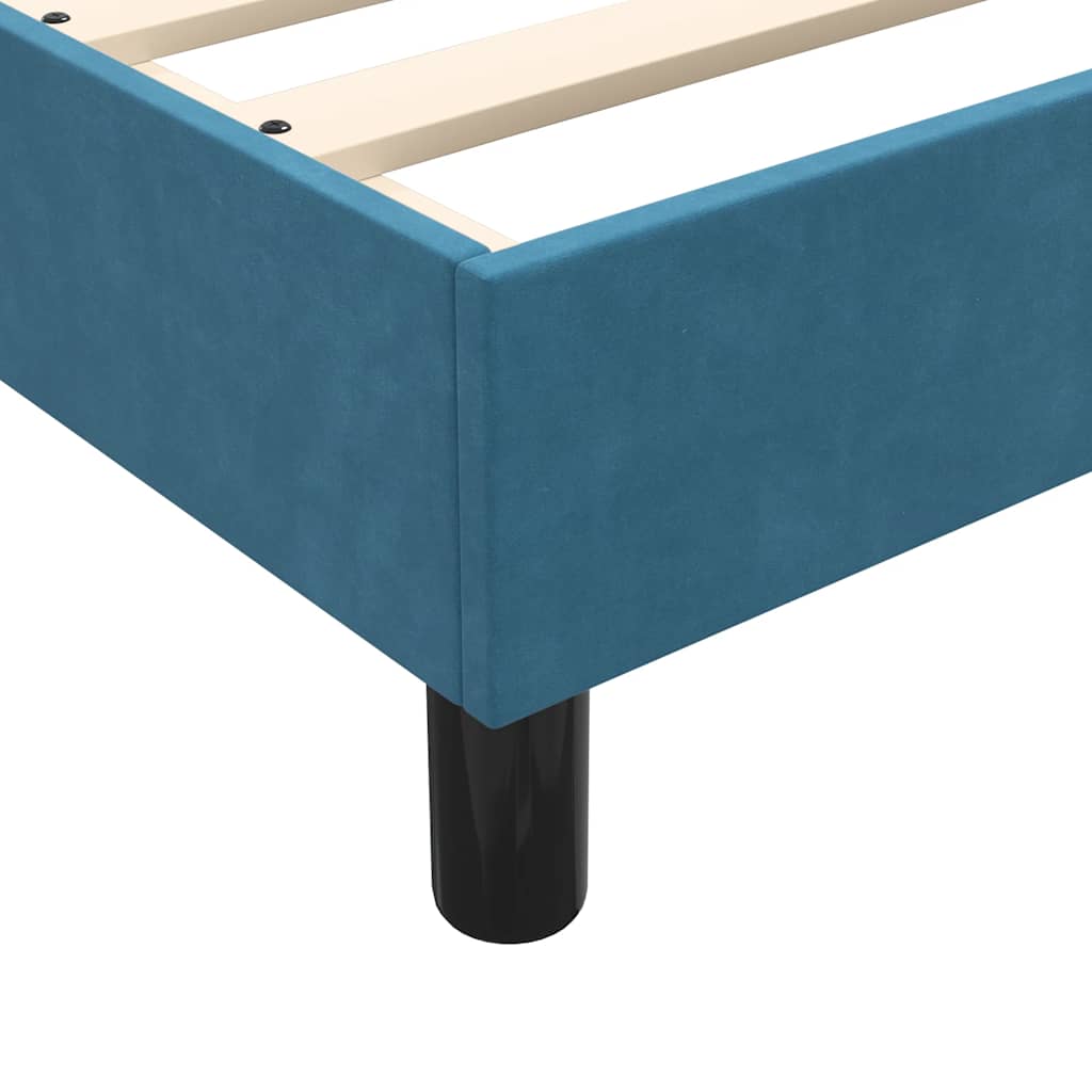 Box spring postelja z vzmetnico temno modra 90x210 cm žamet