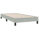 Box spring postelja z vzmetnico svetlo siva 100x210 cm žamet