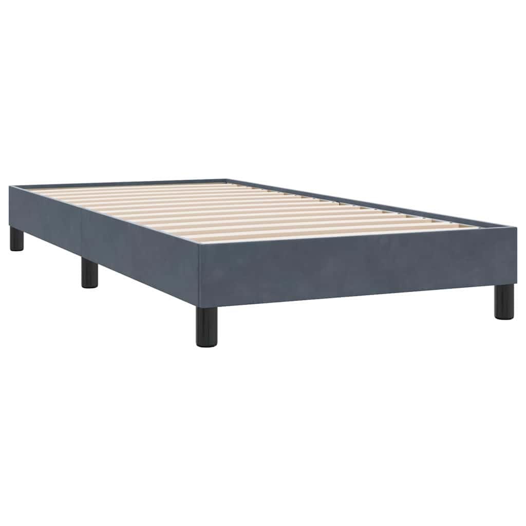 Box spring postelja z vzmetnico temno siva 100x210 cm žamet