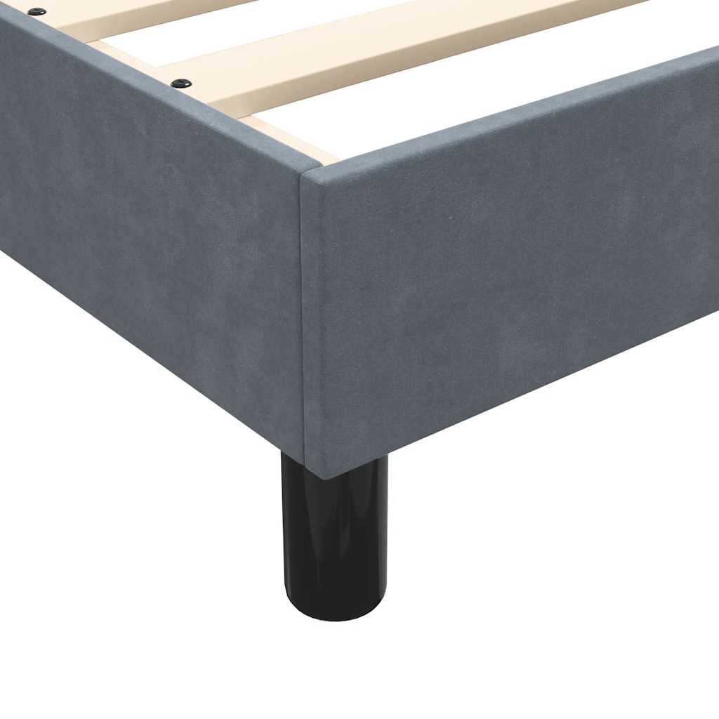 Box spring postelja z vzmetnico temno siva 100x210 cm žamet