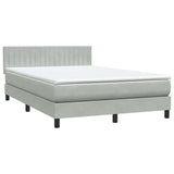 Box spring postelja z vzmetnico svetlo siva 140x210 cm žamet