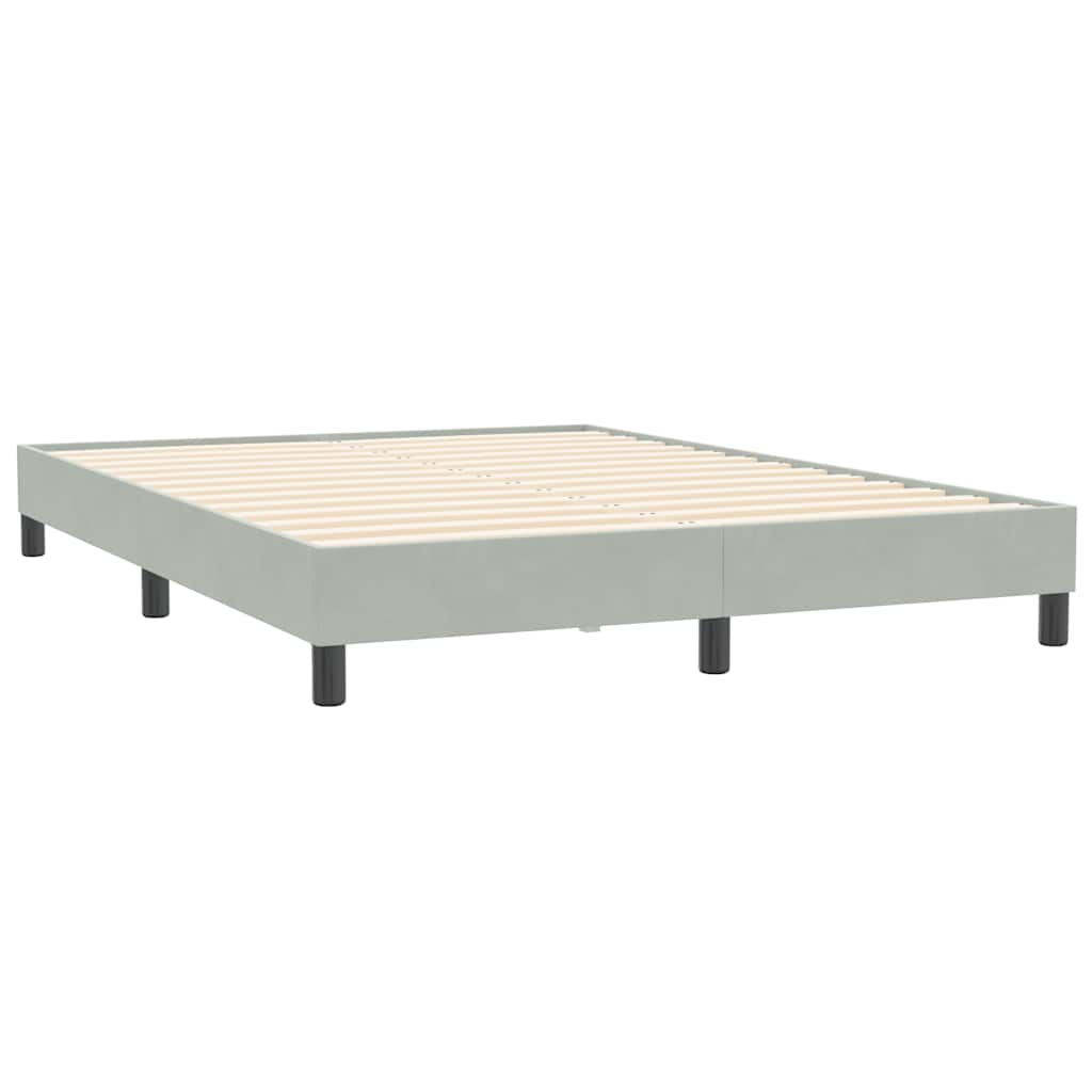 Box spring postelja z vzmetnico svetlo siva 140x210 cm žamet