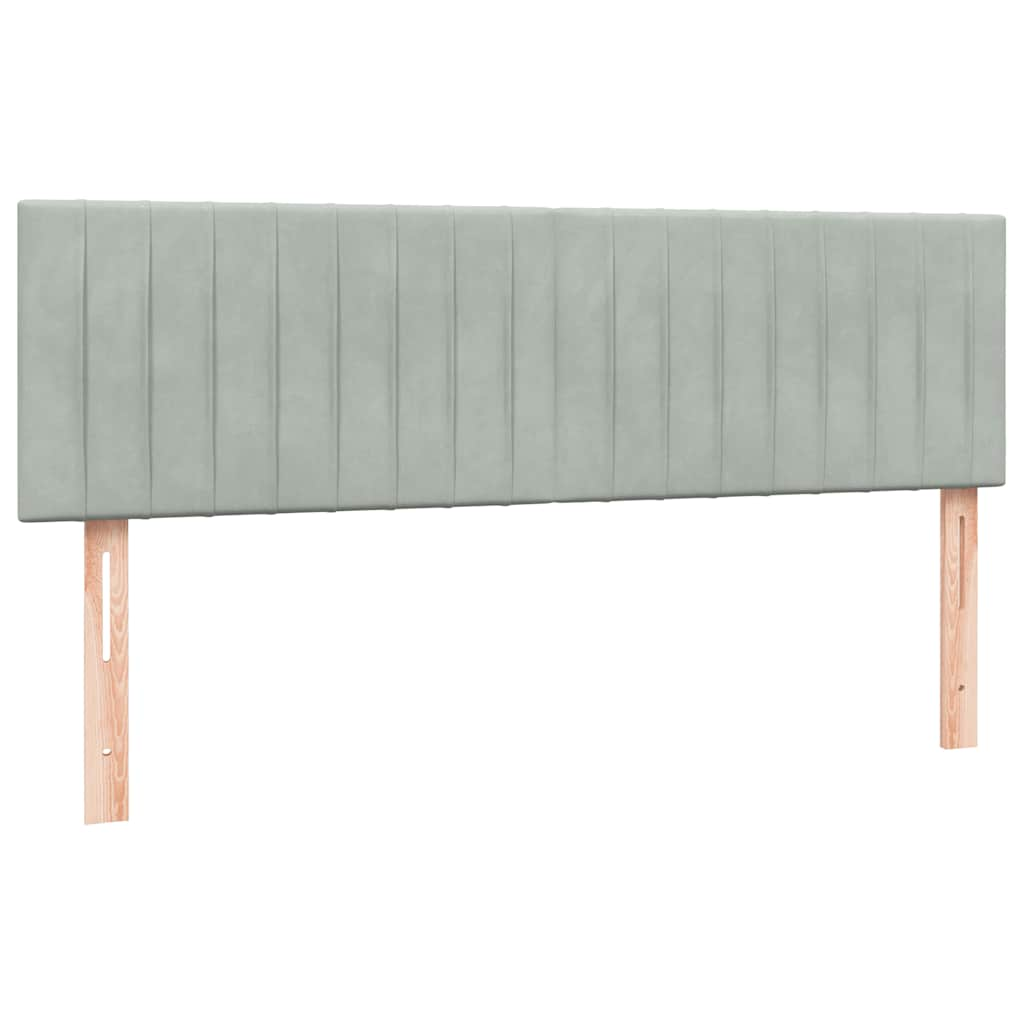 Box spring postelja z vzmetnico svetlo siva 140x210 cm žamet