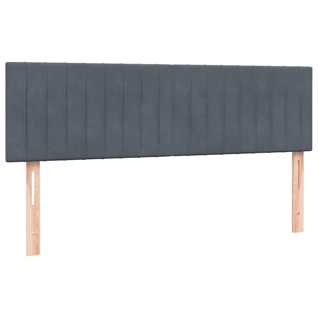 Box spring postelja z vzmetnico temno siva 140x210 cm žamet