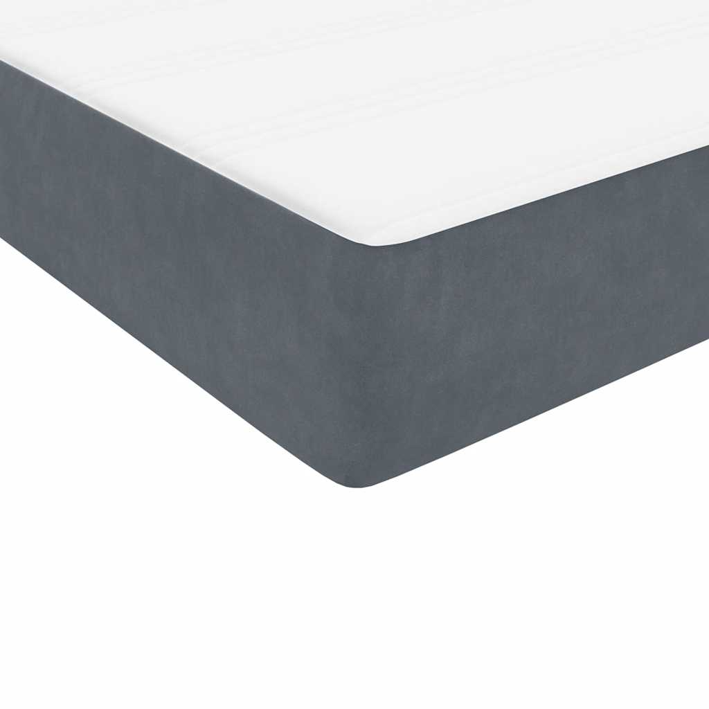 Box spring postelja z vzmetnico temno siva 140x210 cm žamet