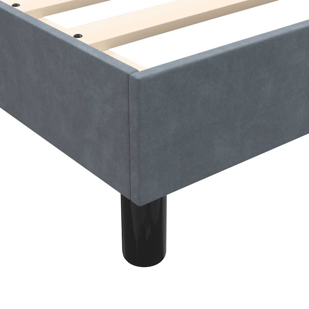 Box spring postelja z vzmetnico temno siva 140x210 cm žamet