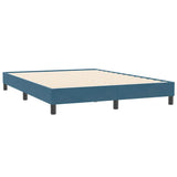 Box spring postelja z vzmetnico temno modra 140x210 cm žamet