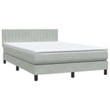 Box spring postelja z vzmetnico svetlo siva 160x210 cm žamet