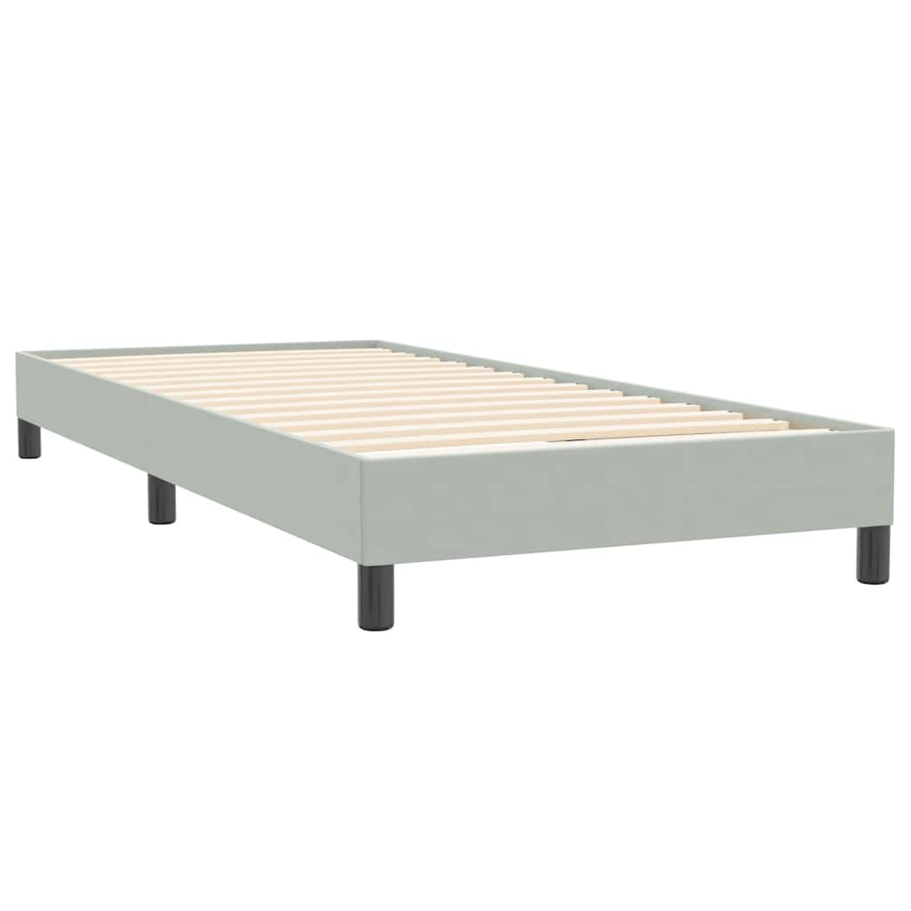 Box spring postelja z vzmetnico svetlo siva 80x220 cm žamet