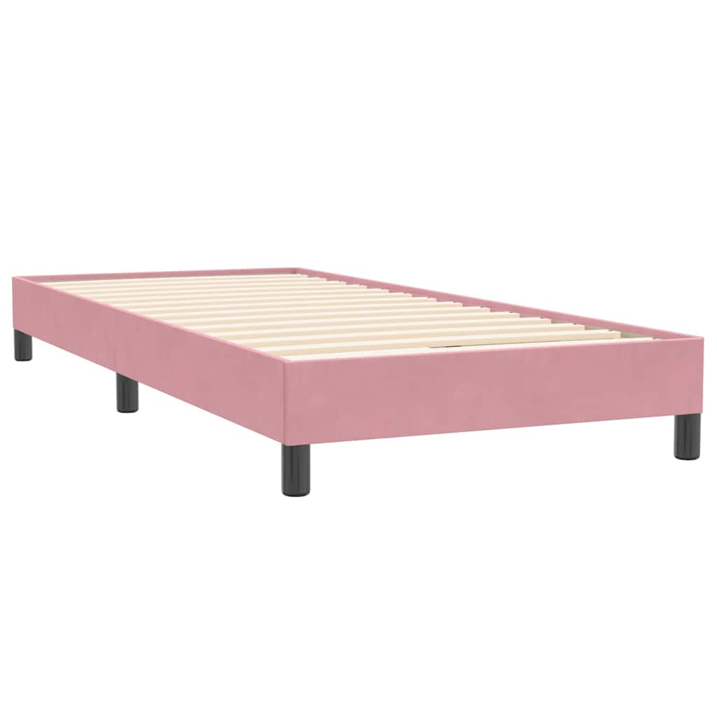 Box spring postelja z vzmetnico roza 80x220 cm žamet