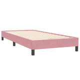 Box spring postelja z vzmetnico roza 90x220 cm žamet