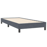 Box spring postelja z vzmetnico temno siva 100x220 cm žamet