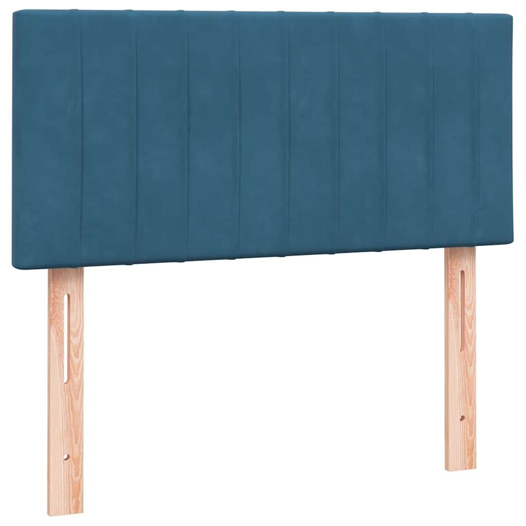 Box Spring postelja z vzmetnico Temno modra 100x220 cm Velvet