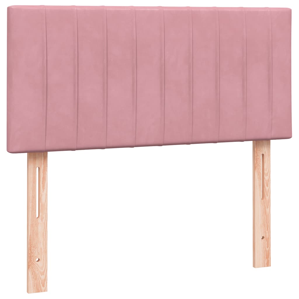 Box Spring postelja z vzmetnico Pink 100x220 cm Velvet